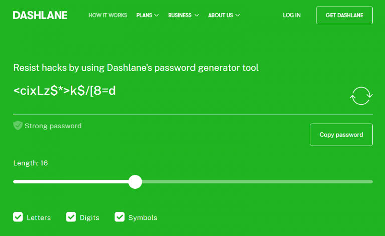 dashlane generate passwords