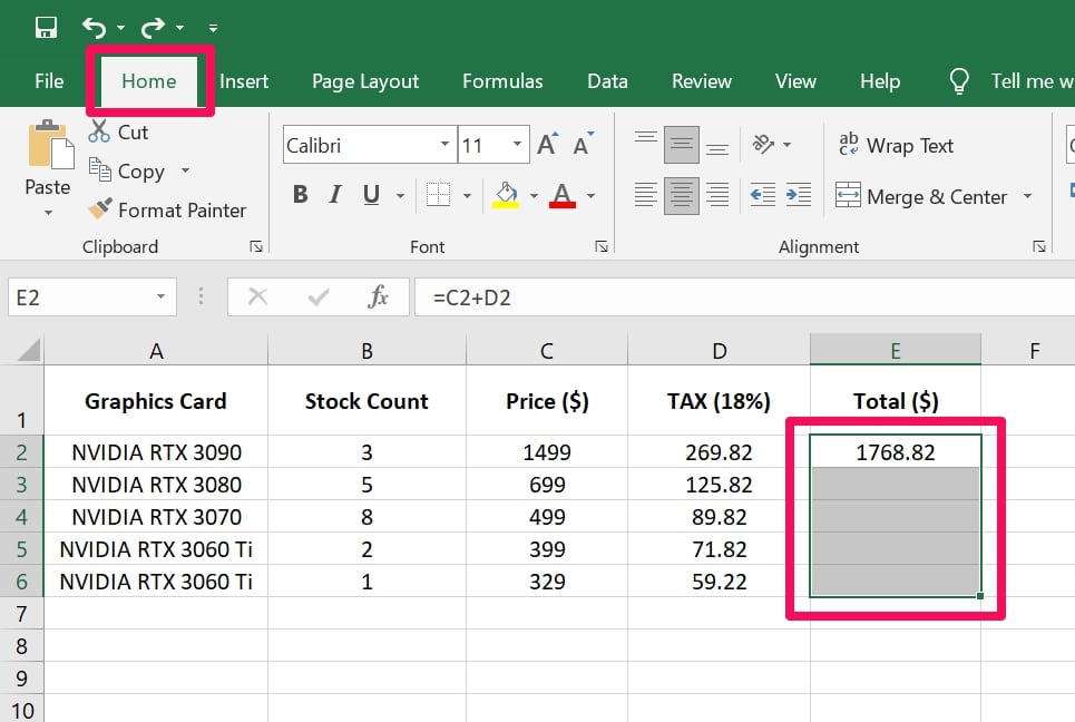 excel for mac fill entire column with formula